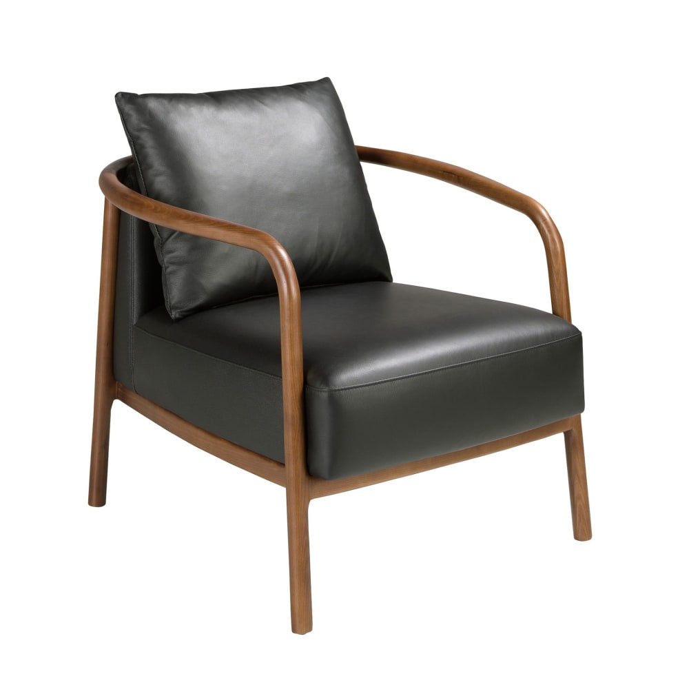 Fauteuil en cuir noir Fauteuil en cuir noir
