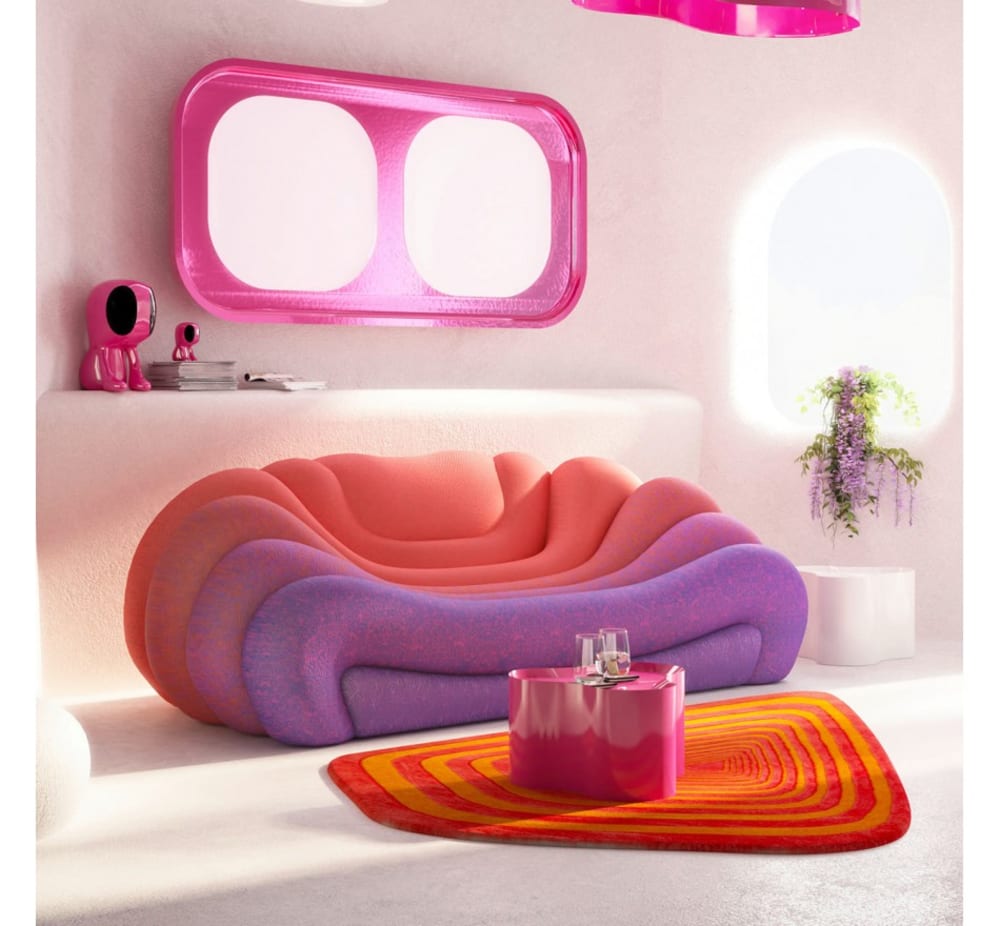Tapis en laine orange et rose 240x170 — vue 3