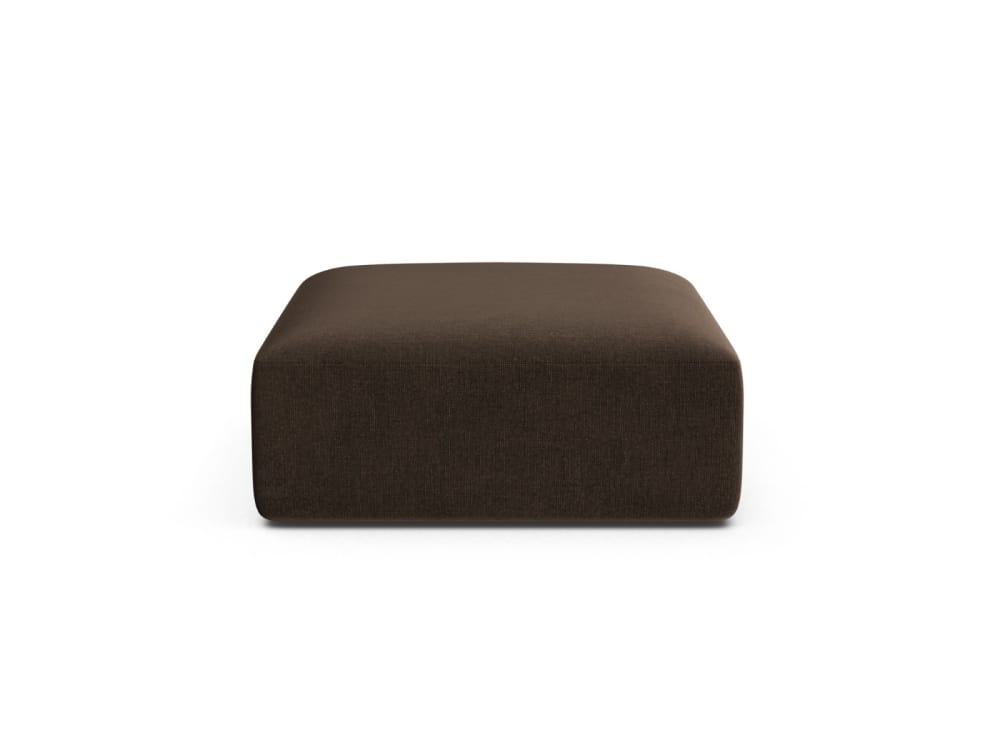Pouf en velours chocolat