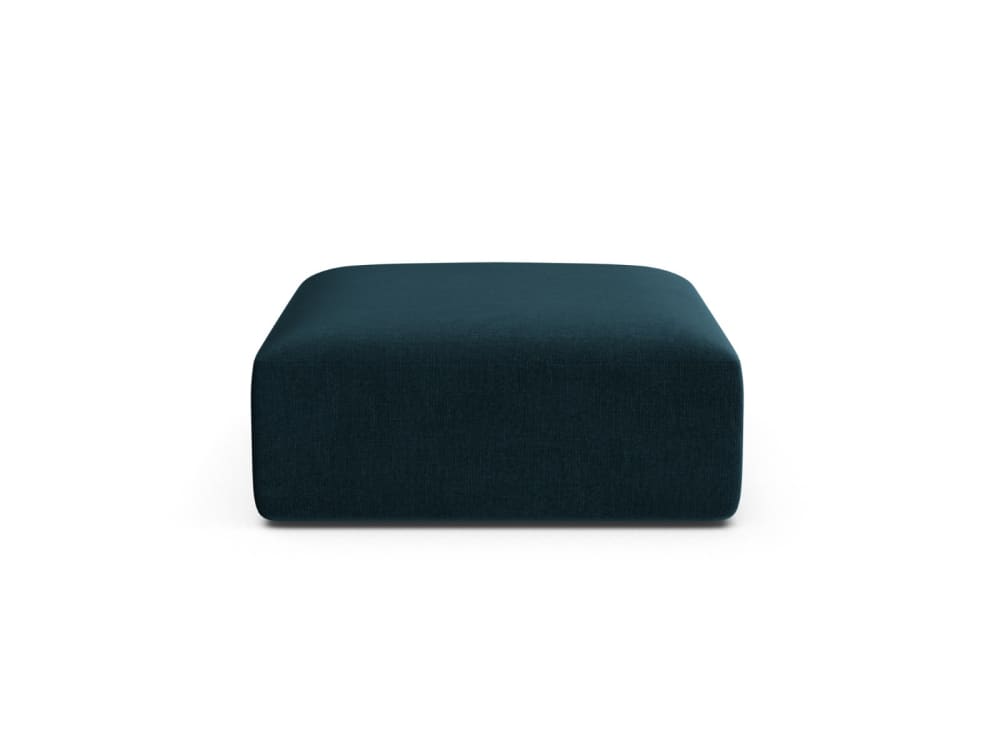 Pouf en velours pétrole