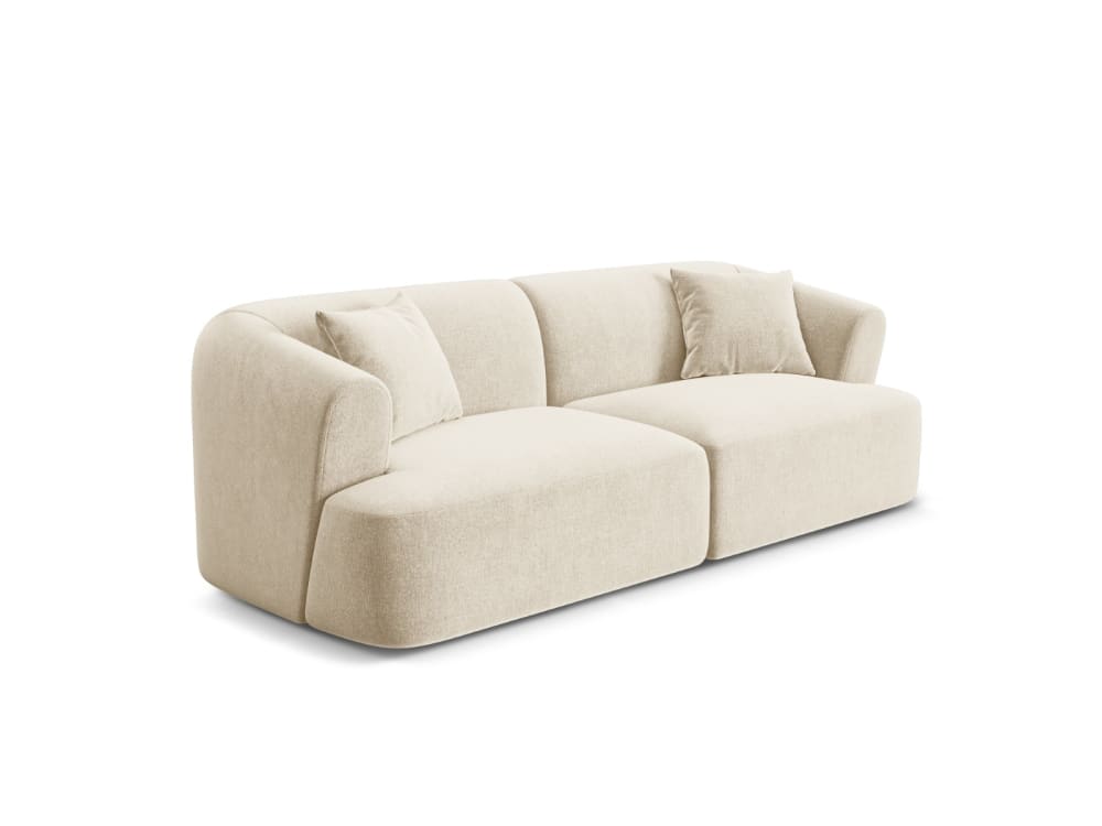 3-Sitzer modulares Sofa aus Samt leichtes beige - Maisons Du
