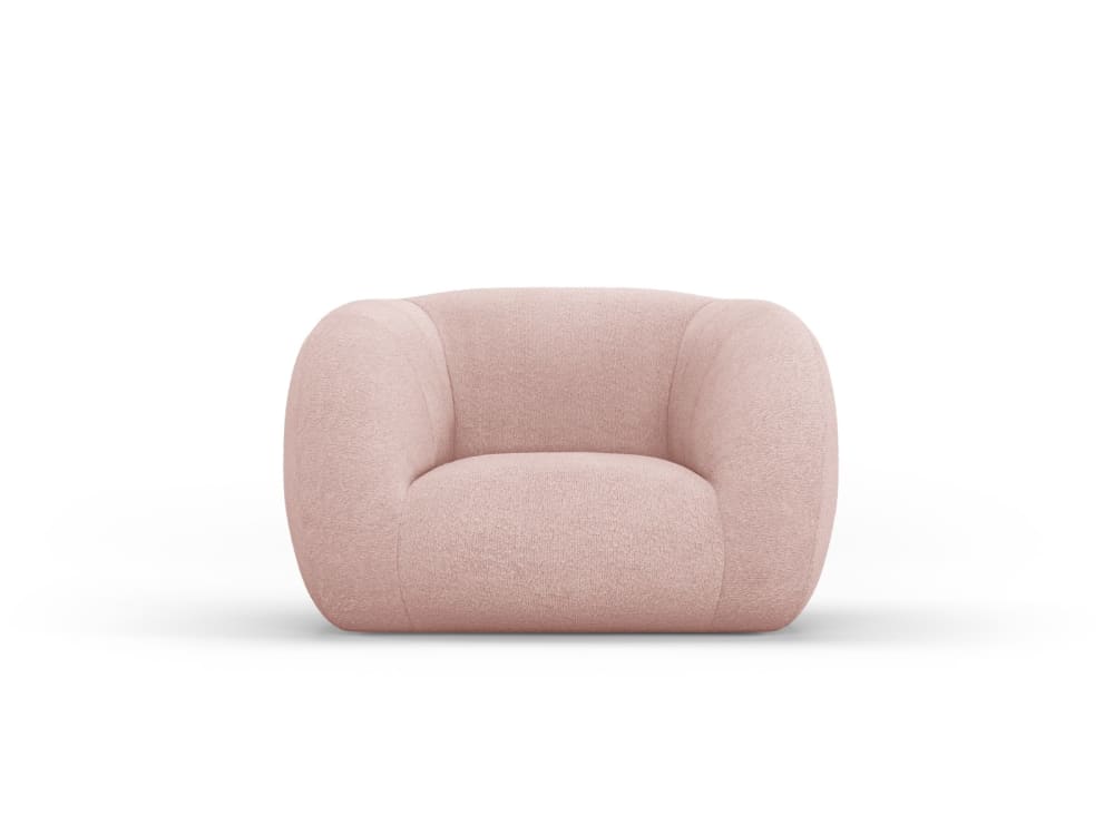 fauteuil en bouclé rose