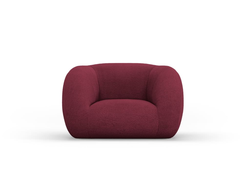 fauteuil en bouclé bordeaux