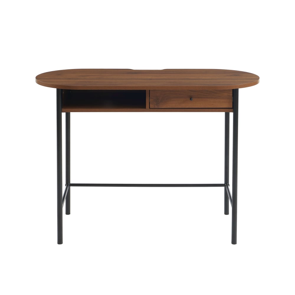 Bureau effet noyer et noir 110 cm