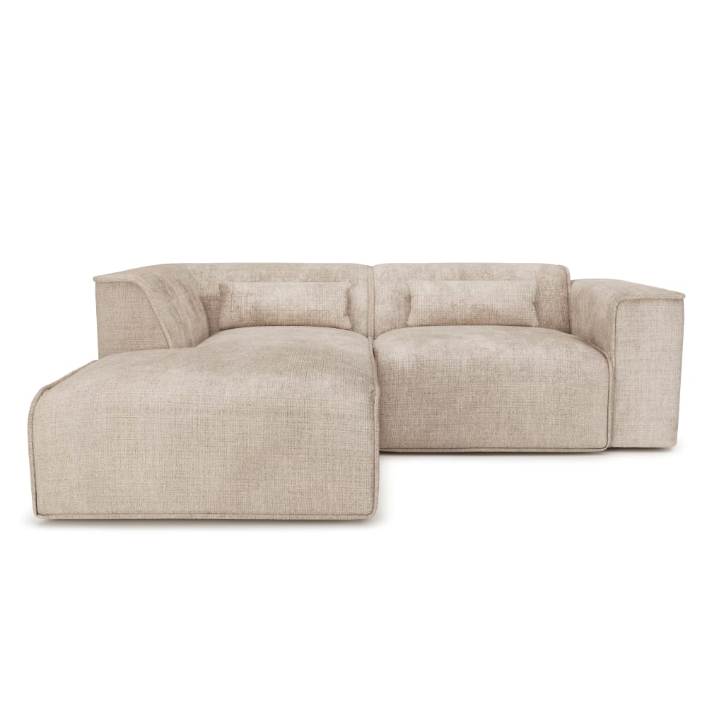 Canapé d'angle en tissu 4 places taupe