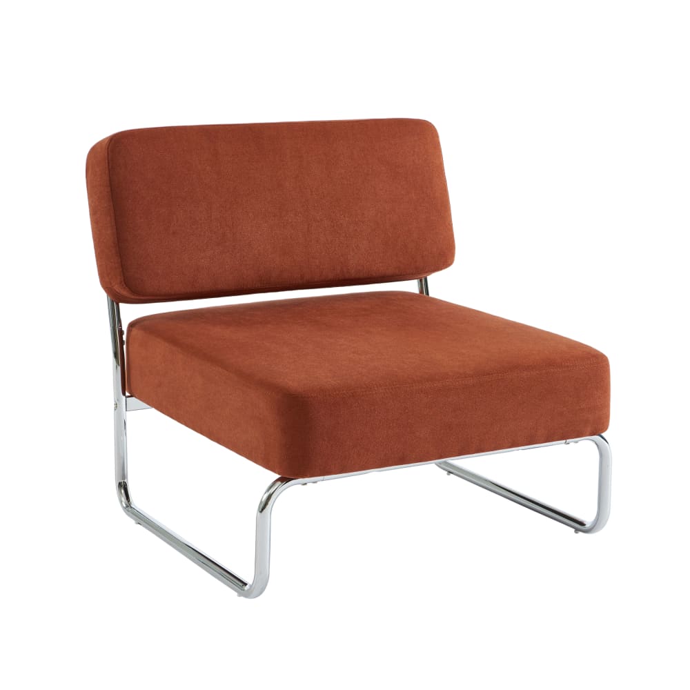 Fauteuil tissu terracotta