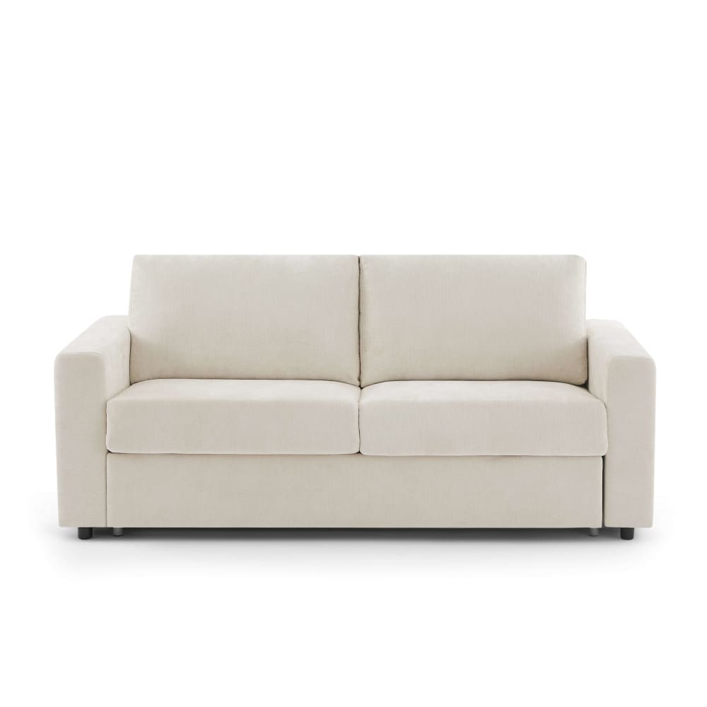 Canapé droit convertible en tissu 3 places beige