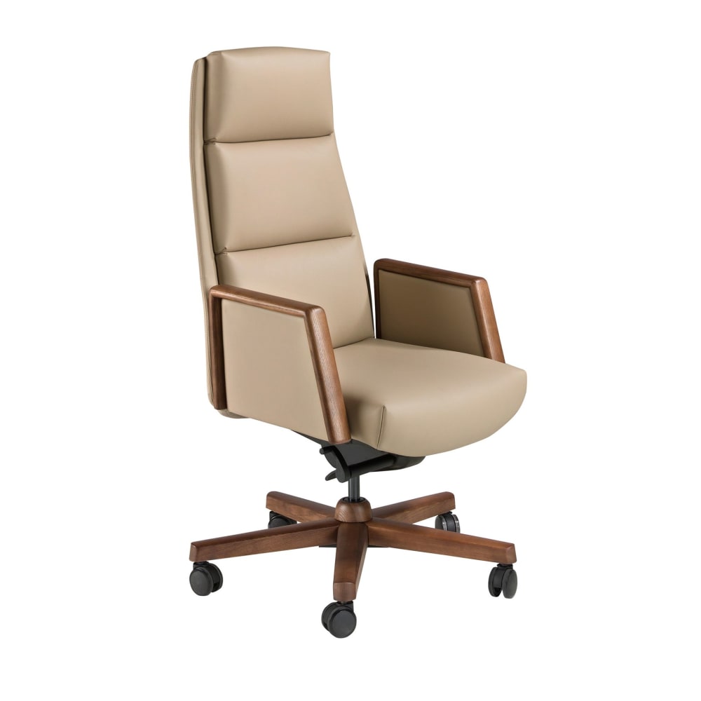 Fauteuil de bureau pivotant en similicuir vison