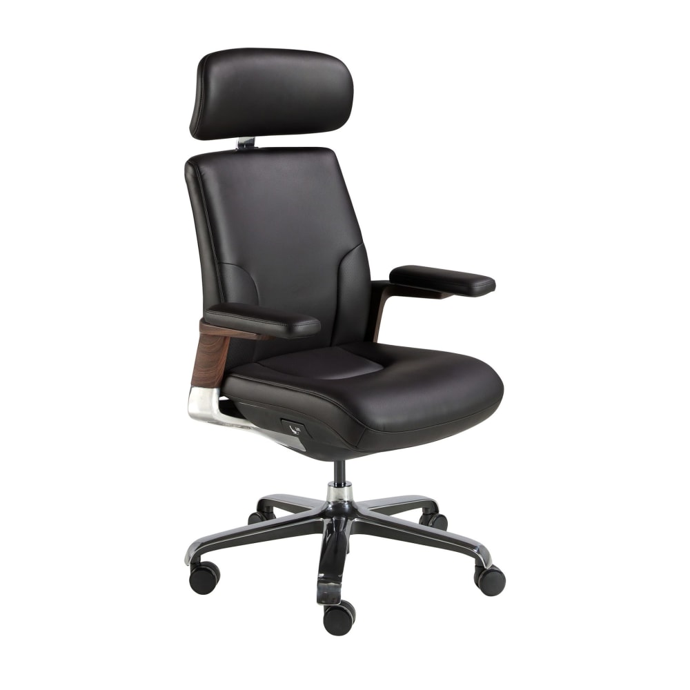 Fauteuil de bureau pivotant en similicuir noir