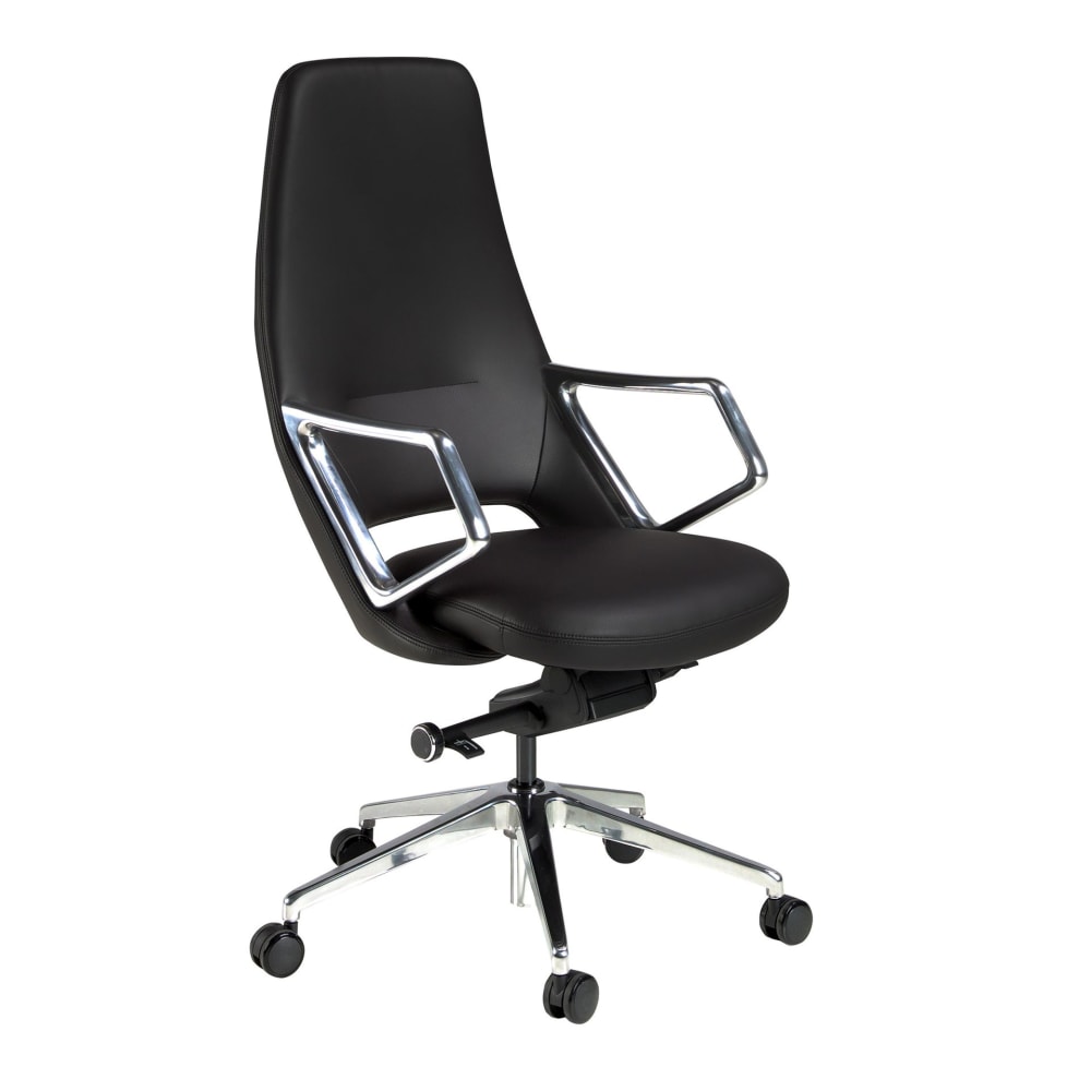 Fauteuil de bureau pivotant en similicuir noir