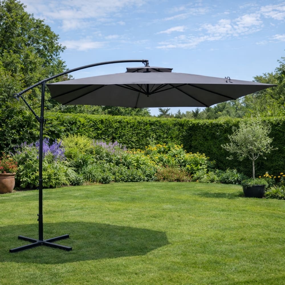Sonnenschirm grau versetzt quadratisch 3 x 3 m - Maisons Du Monde