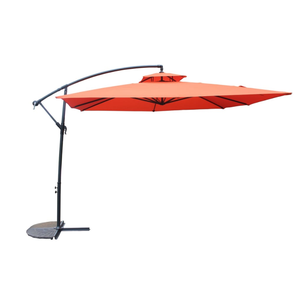 Parasol terracotta déporté rond 2,95 x 2,95 m