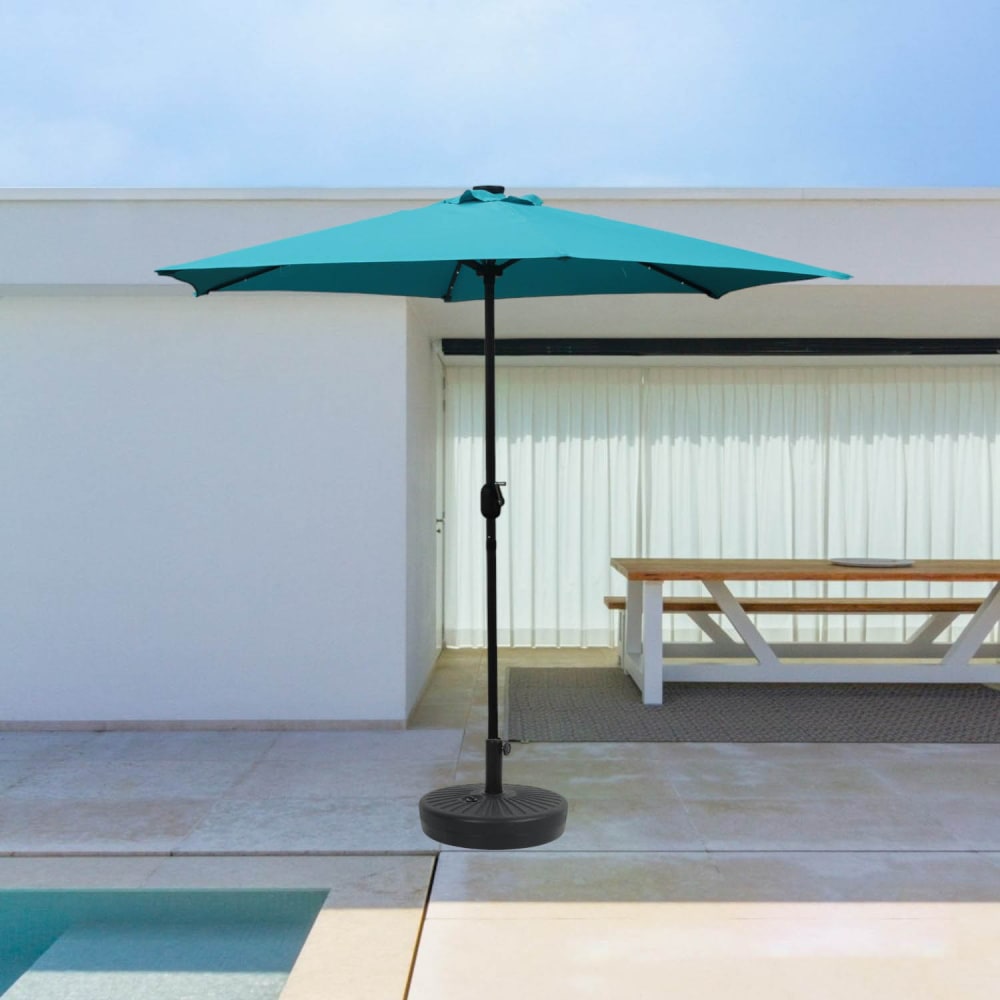 Parasol bleu rond 2,66 x 2,66 m led - Maisons du Monde