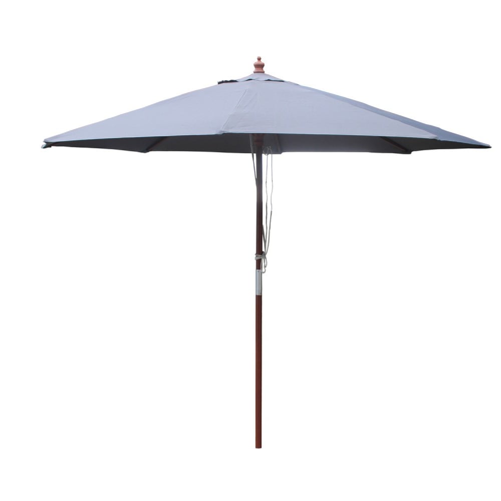 Parasol gris rond 2,66 x 2,66 m