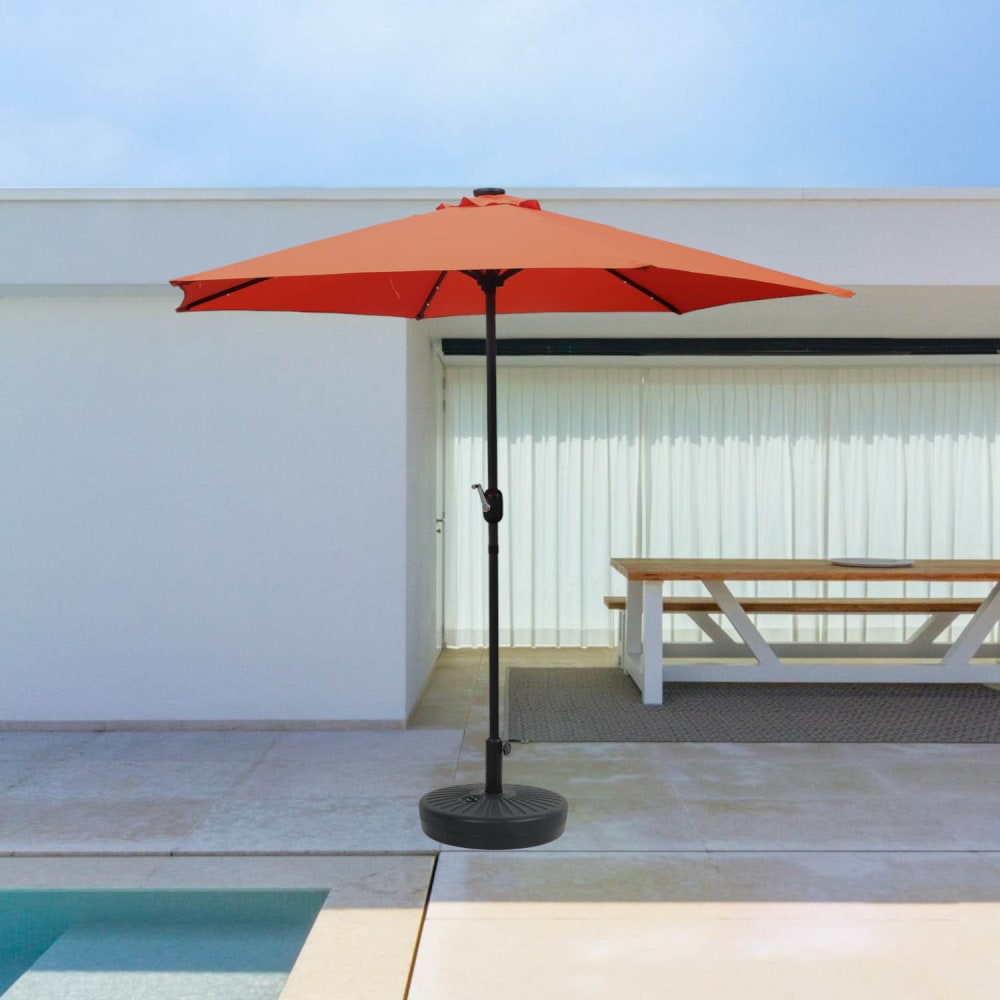 Parasol terracotta rond 2,66 x 2,66 m led - Maisons du Monde