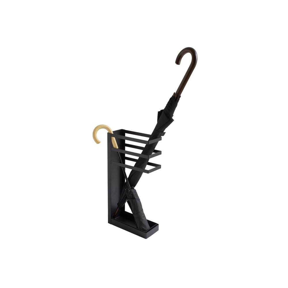 Box & beyond Schwarzer Metall-Schirmständer, 23 x 10 x 45 cm style classic chic Schwarz Metall