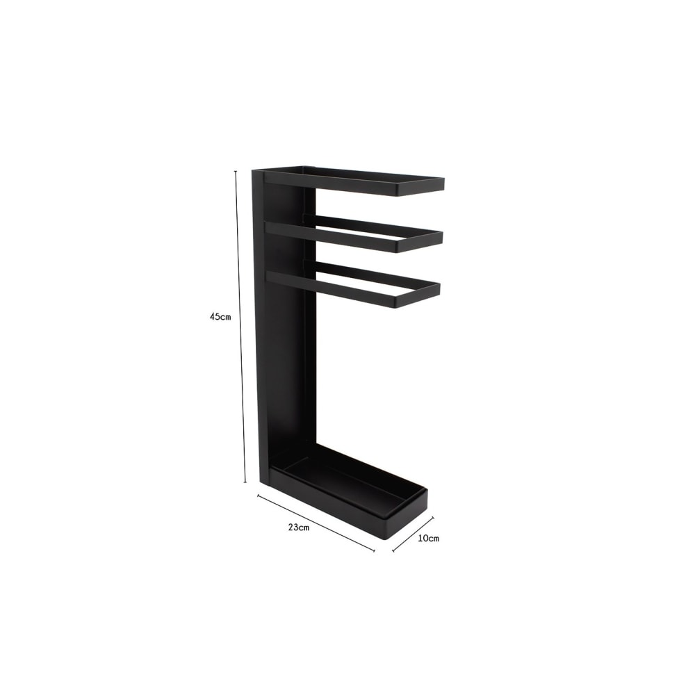 Schwarzer Metall-Schirmständer, 23 x 10 x 45 cm - Maisons Du