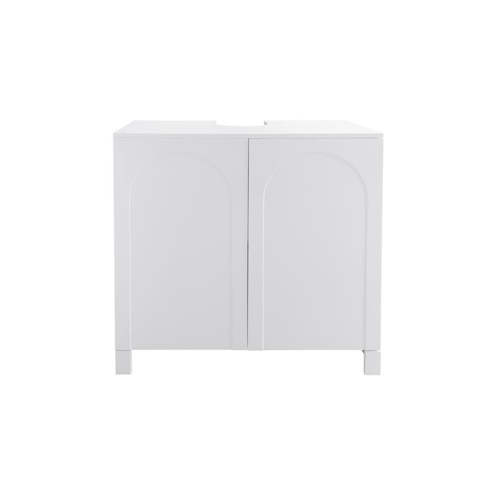 Meuble sous lavabo 2 portes bois blanc 80 x 45 x 80 cm