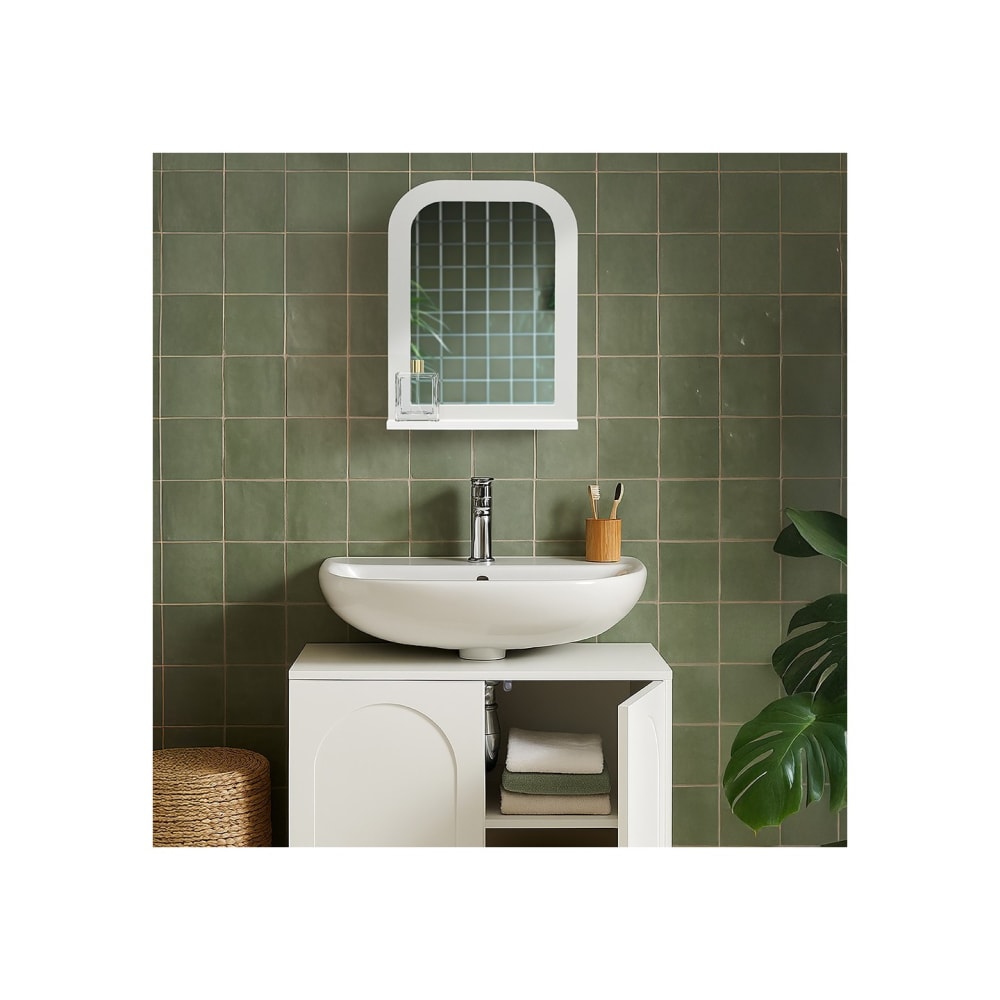 Weißer Holzspiegel, 38 x 12,5 x 54 cm - Maisons Du Monde