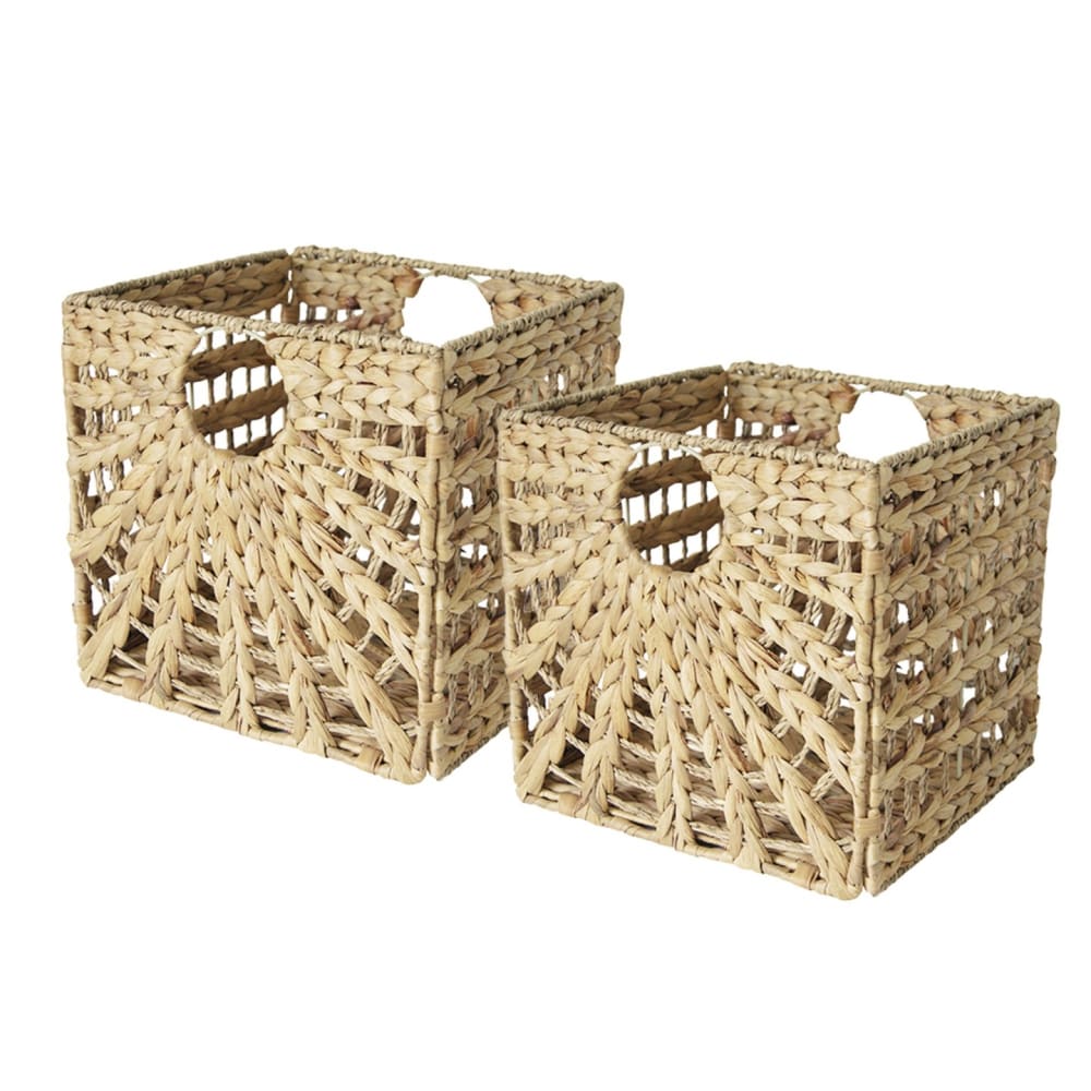 Lot de 2 paniers de rangemenent jonc mer motif soleil 31 x 31 x 31 cm Lot de 2 paniers de rangemenent jonc mer motif soleil 31 x 31 x 31 cm