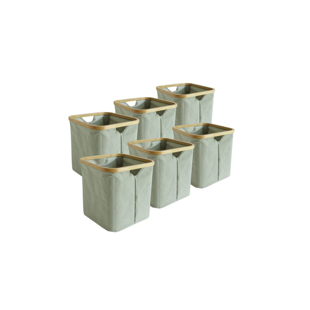 Lot de 6 paniers de rangement hyppolite en tissu vert 30 x 30 x 30 cm Lot de 6 paniers de rangement hyppolite en tissu vert 30 x 30 x 30 cm