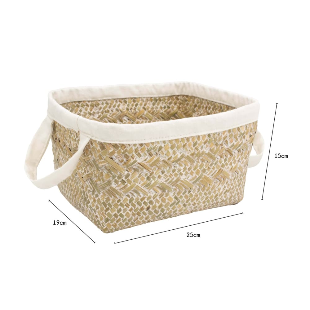 Set mit 2 Aufbewahrungskörben aus Seegras, 25 x 19 x 15 cm -