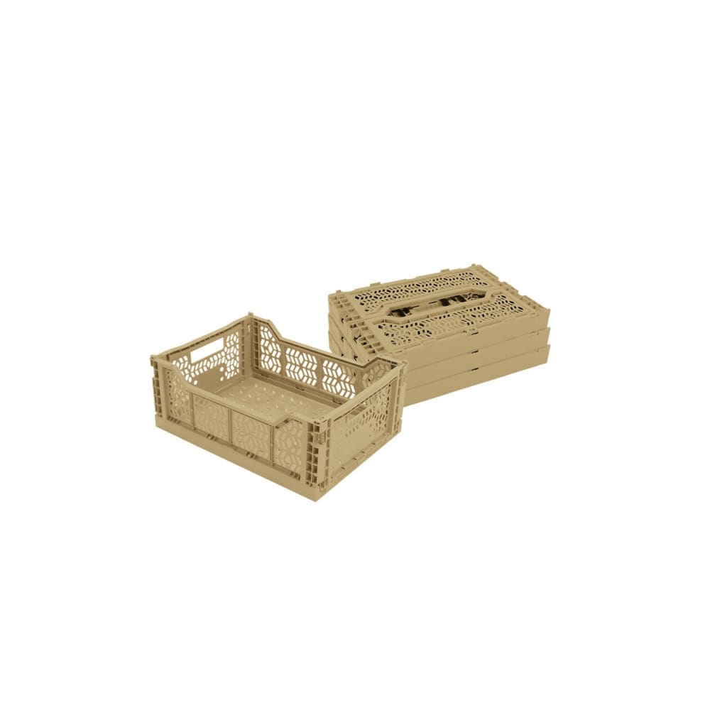 juego de 4 cajas plegables de plastico amarillo 40 x 30 x 15 cm