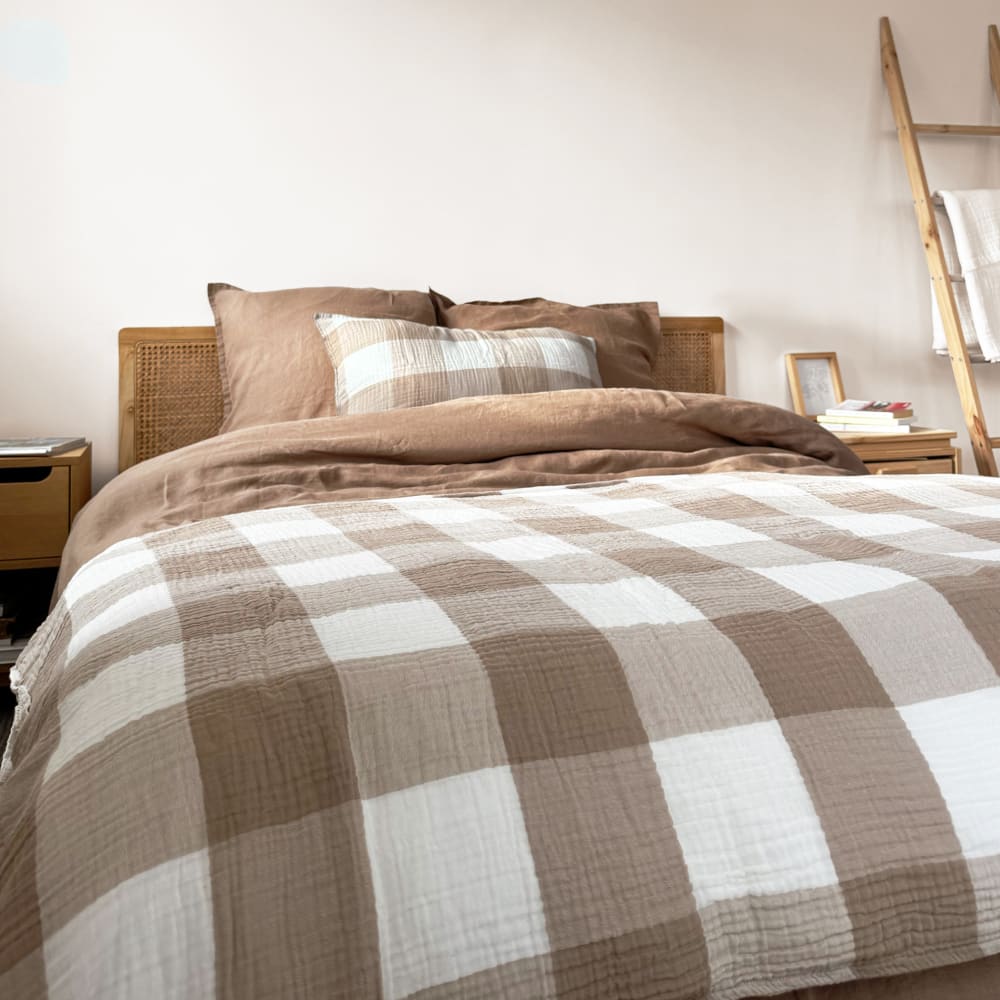 Housse d'édredon en gaze de coton Beige 110x180cm