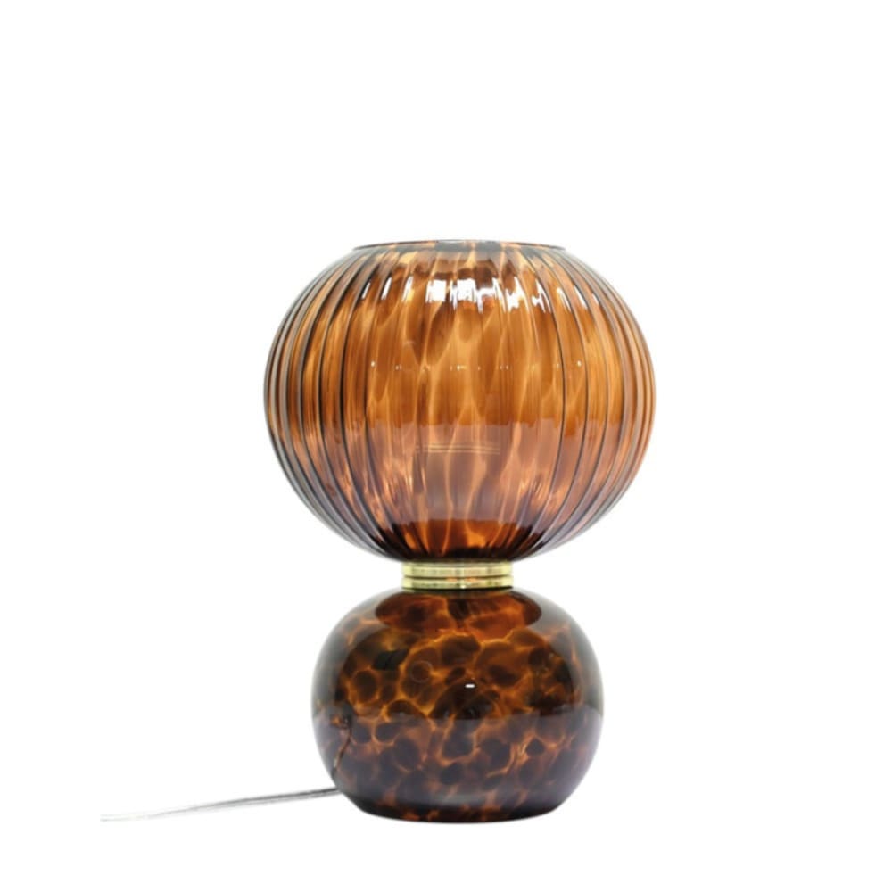 Lampe à poser en verre façon léopard