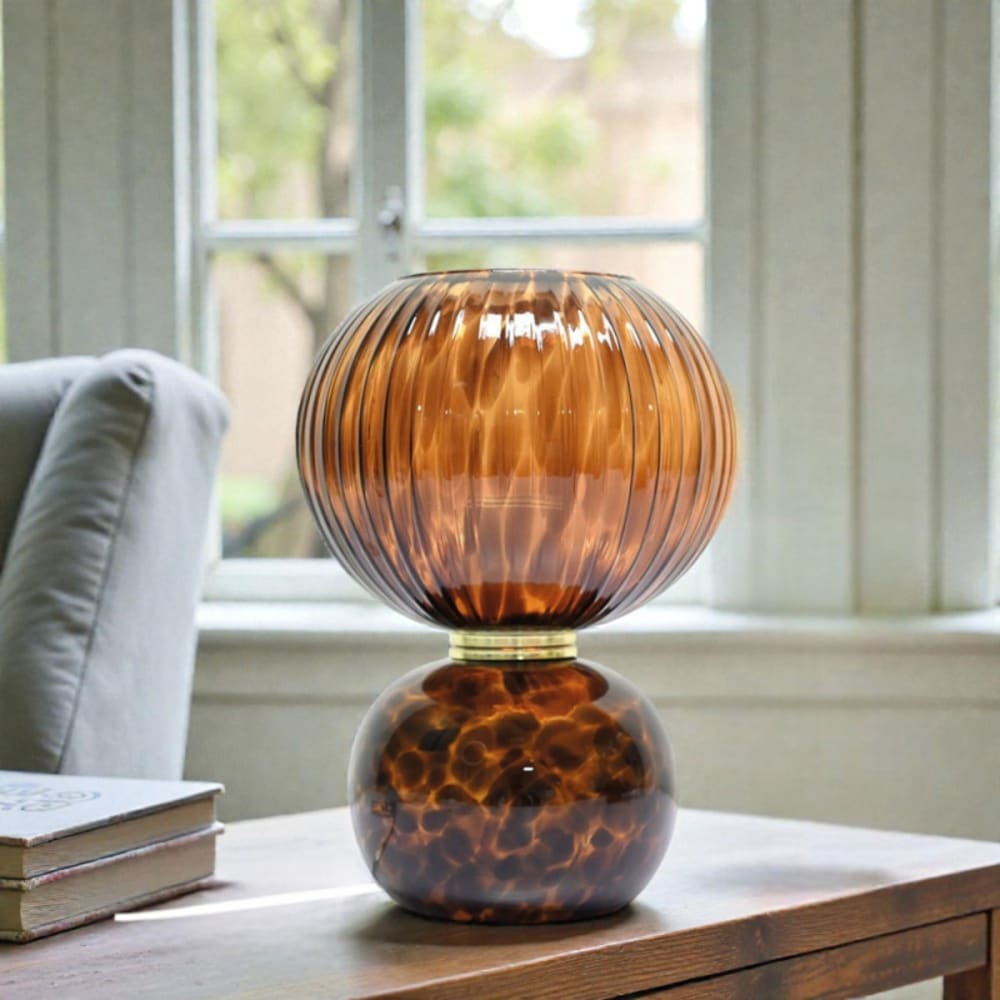 Lampe à poser en verre façon léopard — vue 3