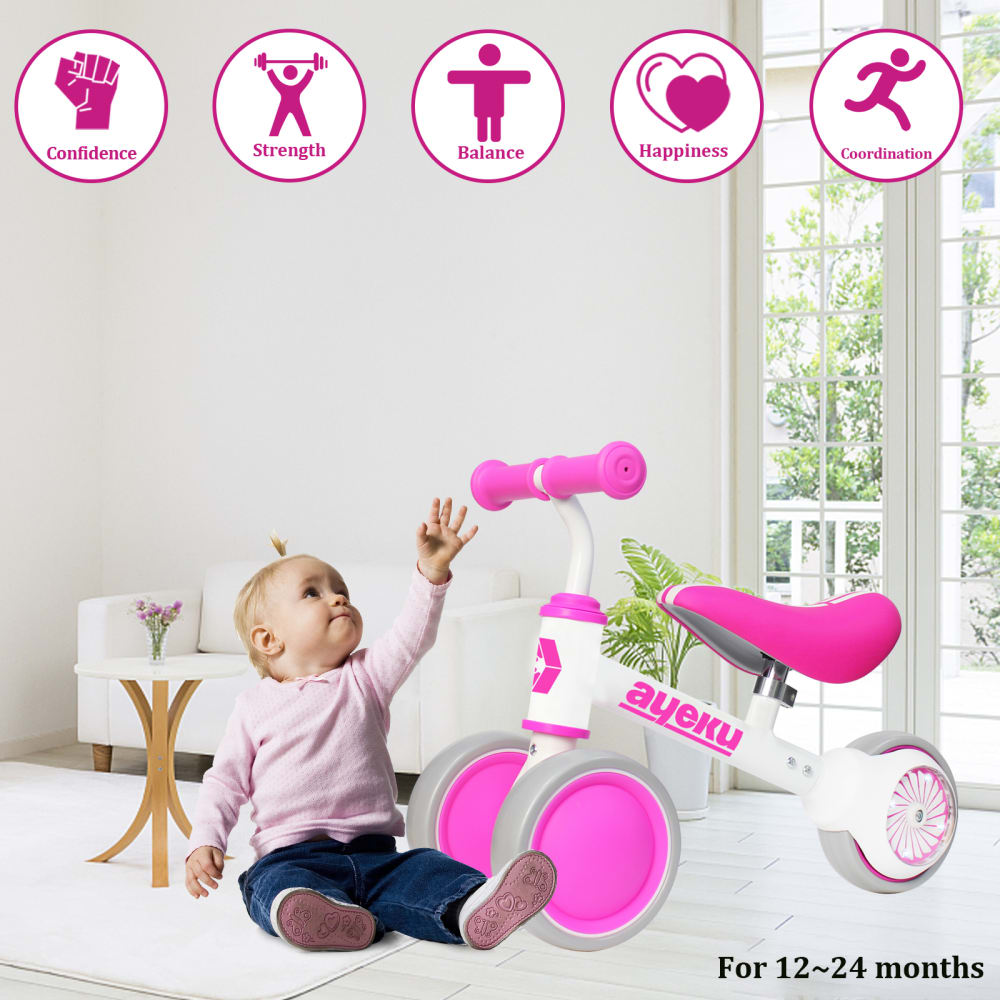 Vélo d’équilibre LED lumineuse 1–3 ans, 36cm, Rose - image 2