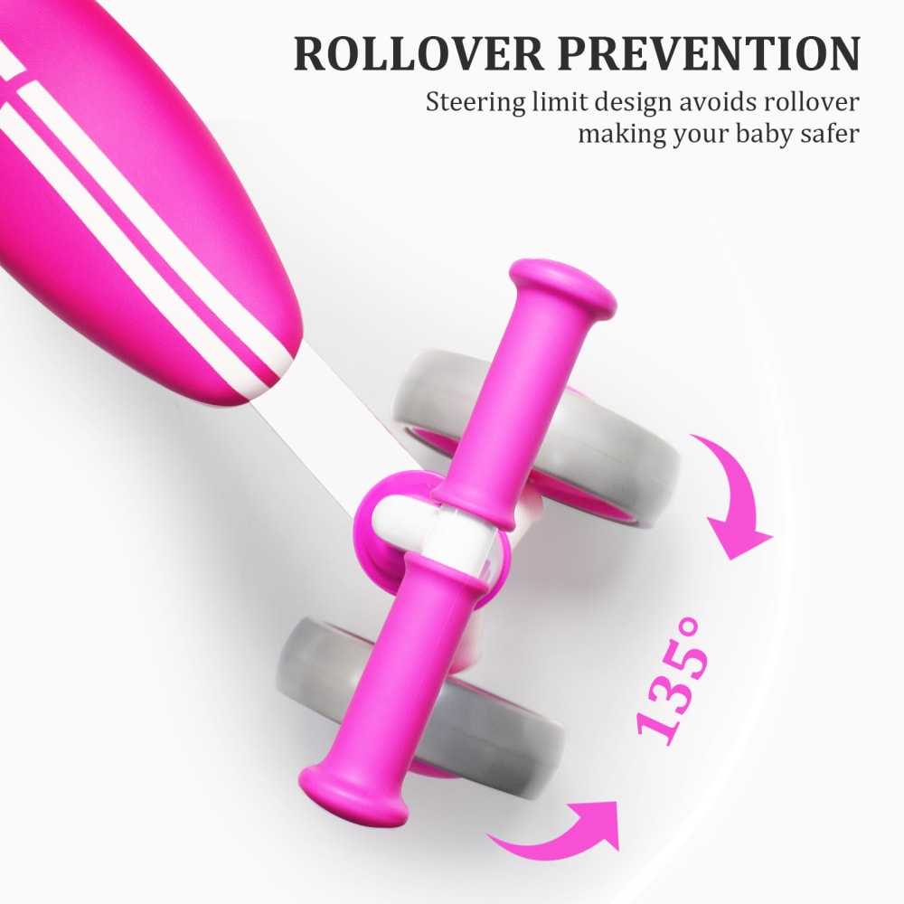 Vélo d’équilibre LED lumineuse 1–3 ans, 36cm, Rose - image 3