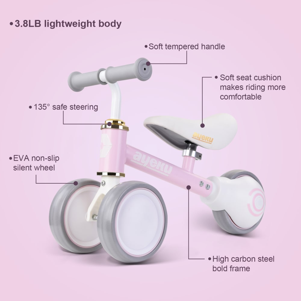 Vélo d’équilibre bébé 1–3 ans, 36cm, Rose - image 3