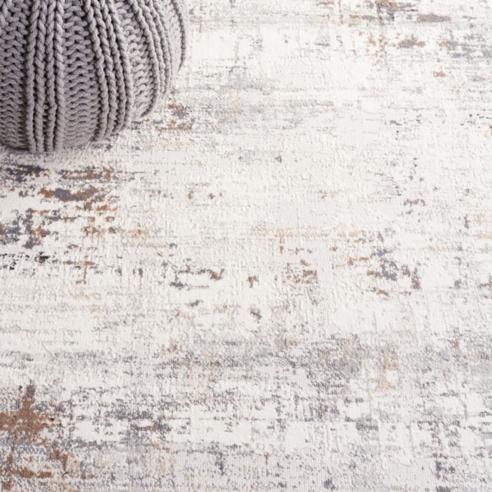 Tapis abstrait moderne en polypropylène blanc/gris, 165 x 231 cm — vue 4