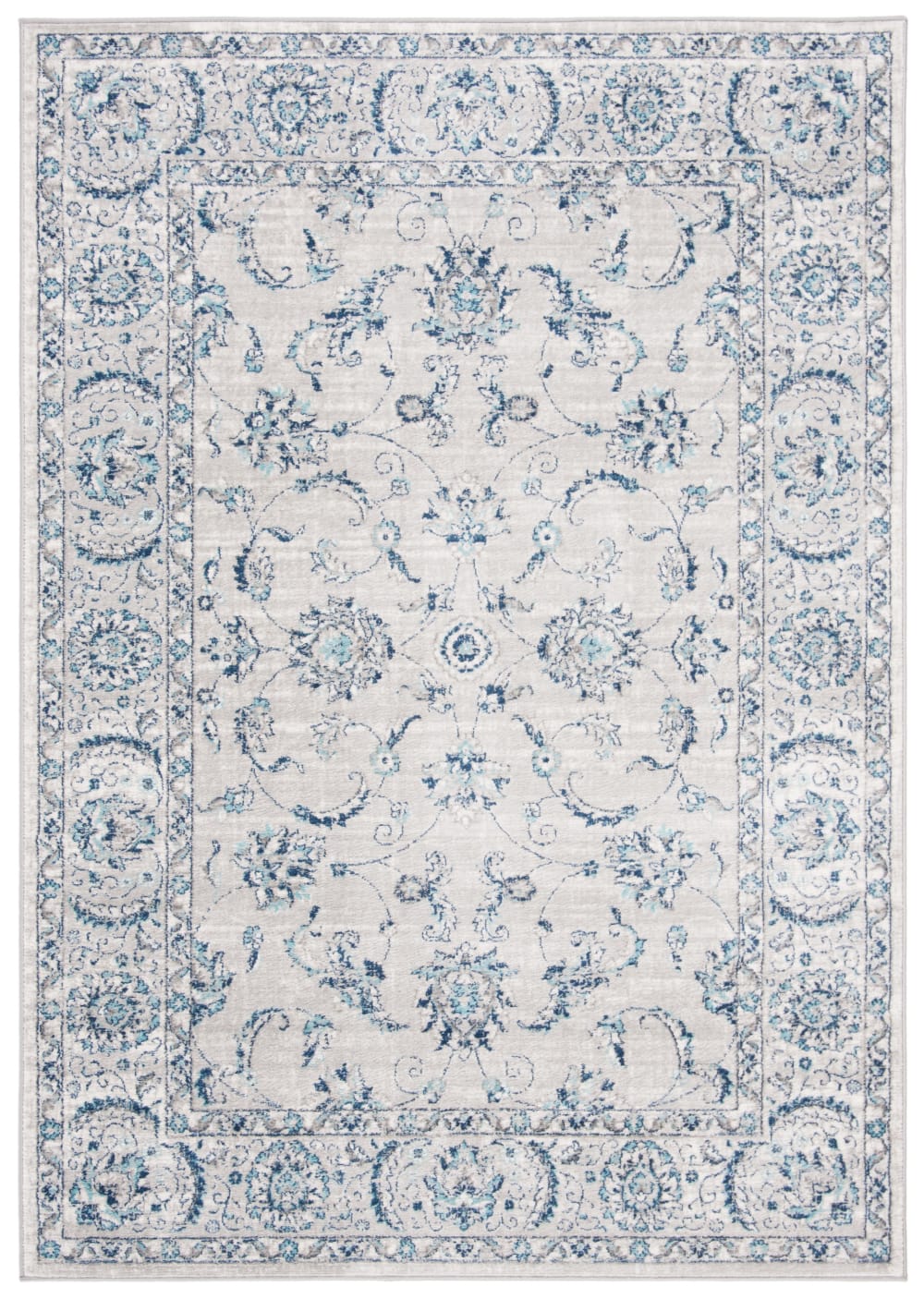 Safavieh Übergangsphase Polypropylen-Teppich in Grau/Blau, 160 x 229 cm style vintage Blau Pp - Polypropylen