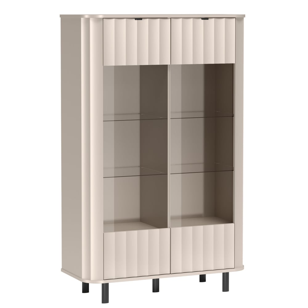 Selsey Vitrine eintürig, 65 cm, Kaschmirgrau style modern Taupe Spanplatte