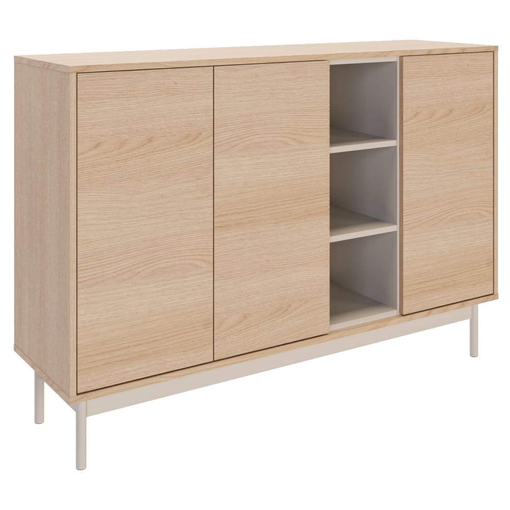 Selsey Sideboard 3-türig Eichenholzoptik / Kaschmirgrau, 138 cm style modern Beige Spanplatte