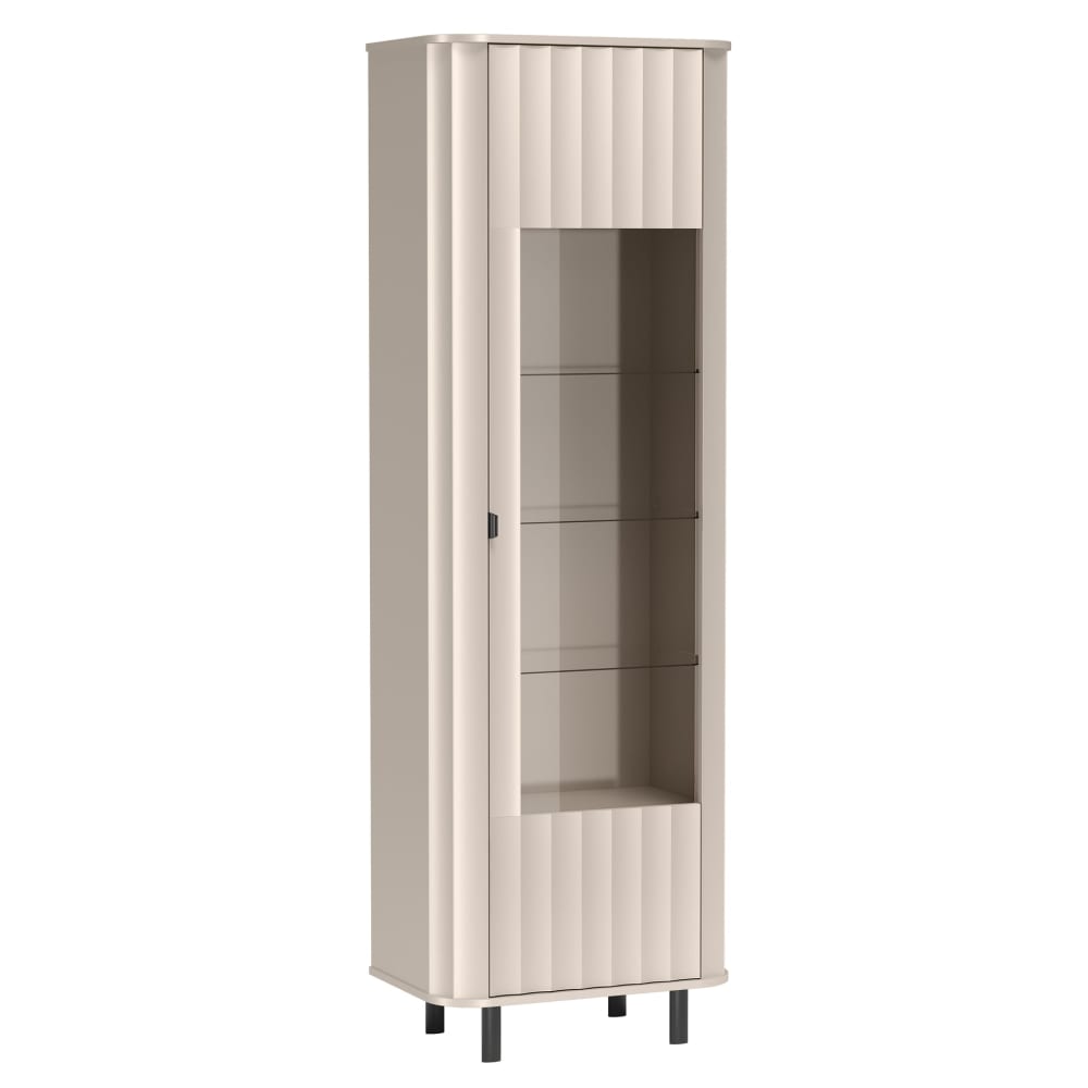 Selsey Vitrine zweitürig, 98 cm, Kaschmirgrau style modern Taupe Spanplatte