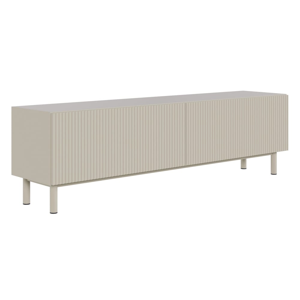 Meuble tv avec façade à rainures, greige, 140 cm Meuble tv avec façade à rainures, greige, 140 cm