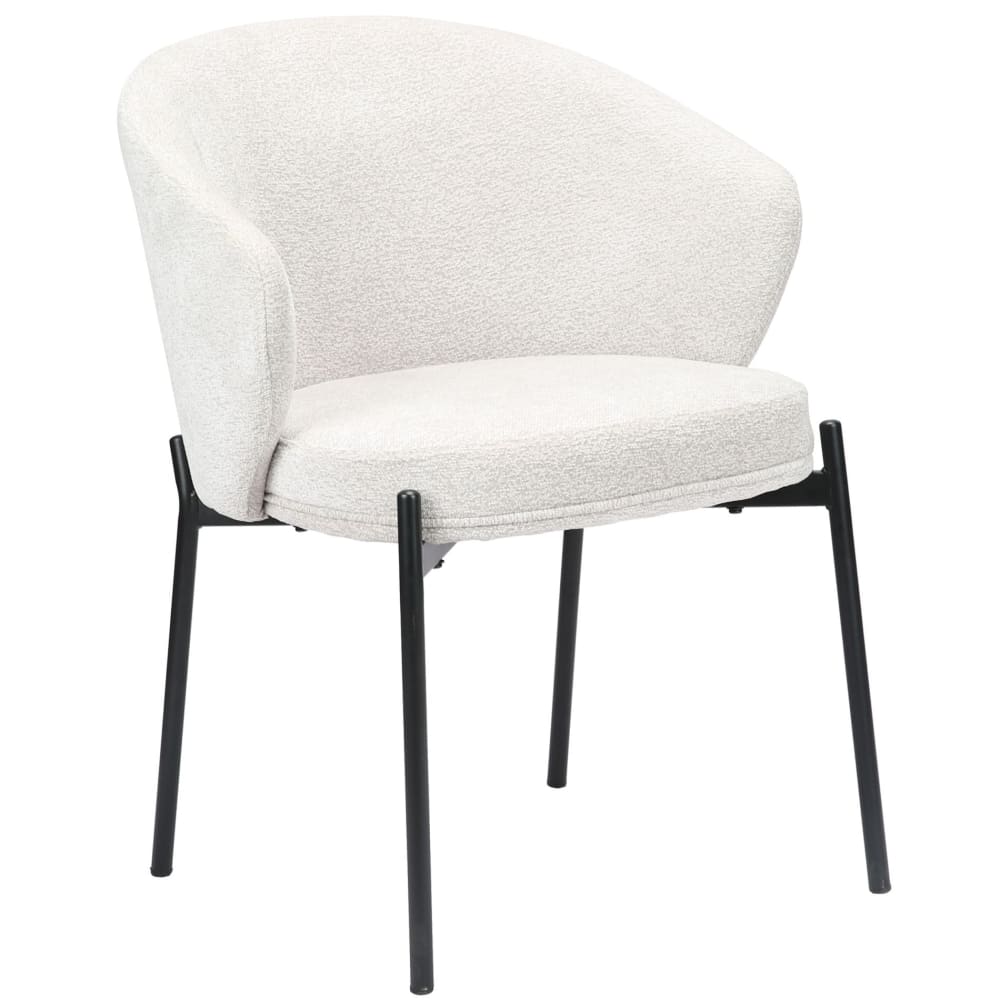 Chaise rembourrée en chenille, gris clair