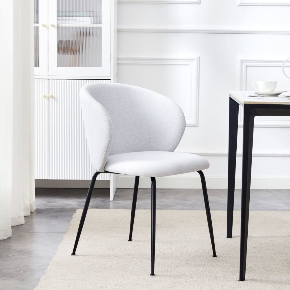 Chaise rembourrée en tissu hydrophobe, argenté