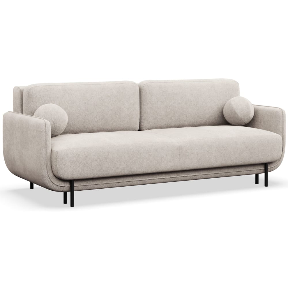 Canapé-lit 3 places en tissu texturé, Beige clair