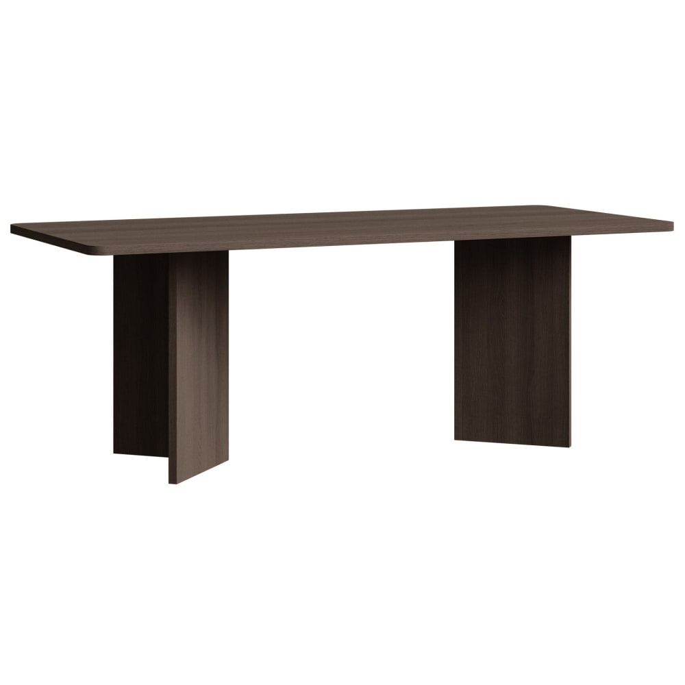 Table à manger rectangulaire 204x90 cm, finition frêne brun