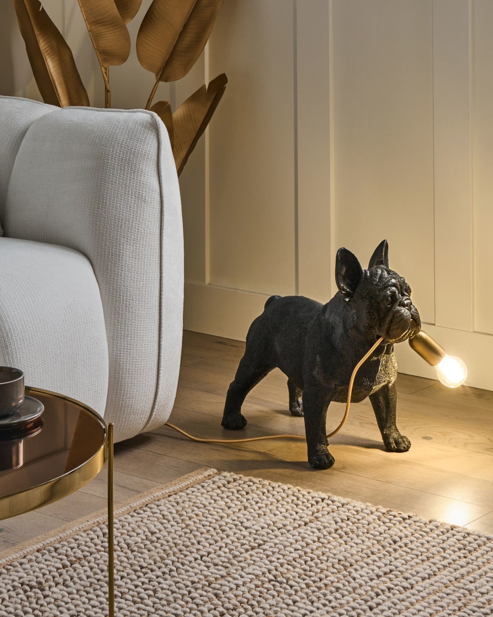 Lampe à poser chien noir — vue 3