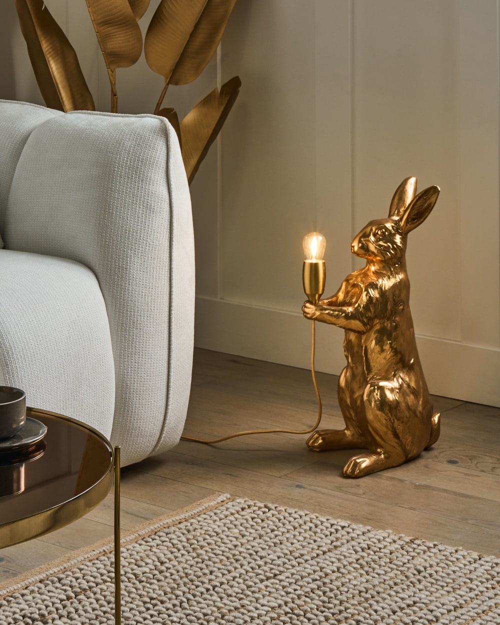 Lampe à poser lapin doré — vue 3