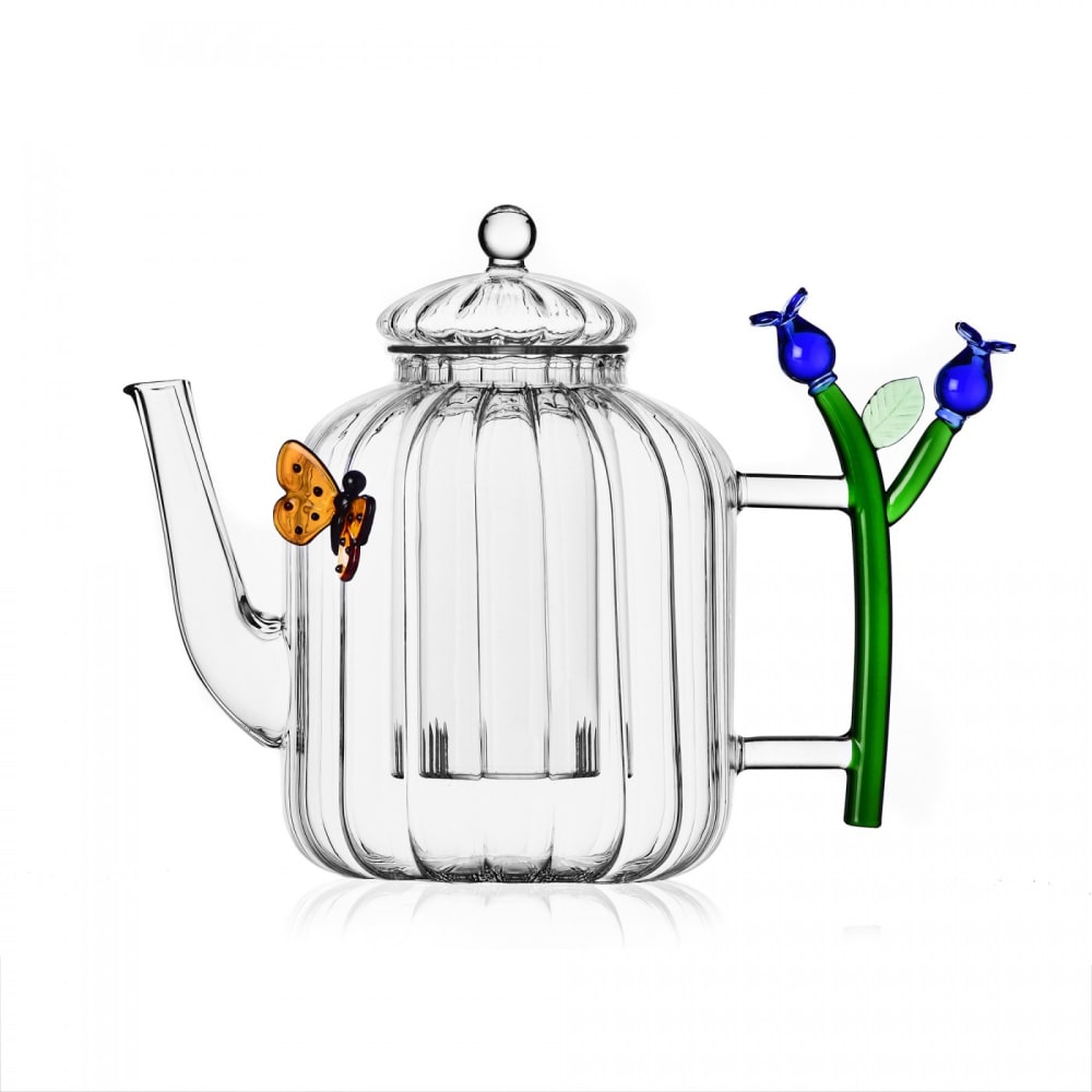 Théière papillon transparent