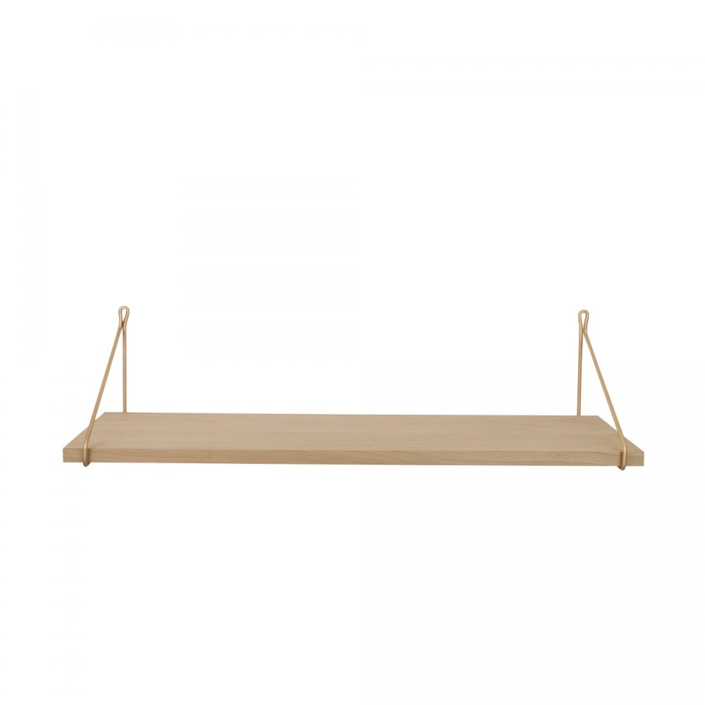 Étagère murale support en bois chêne brut vintage pour équerre ou