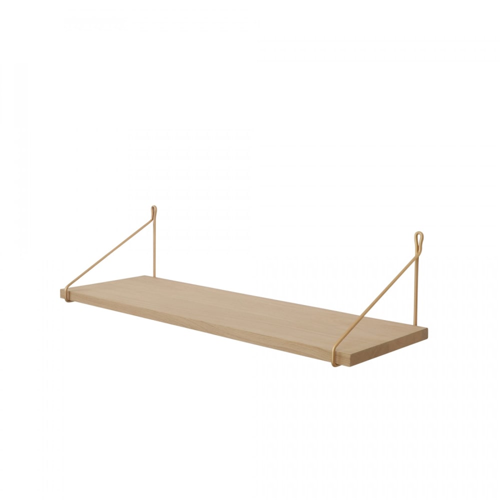 Étagère murale support en bois chêne brut vintage pour équerre ou