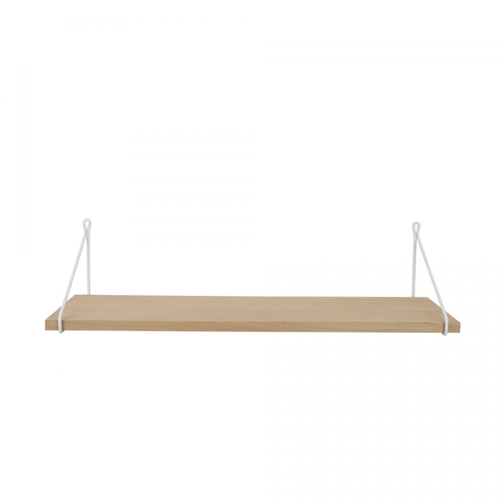 Étagère murale support en bois chêne brut vintage pour équerre ou