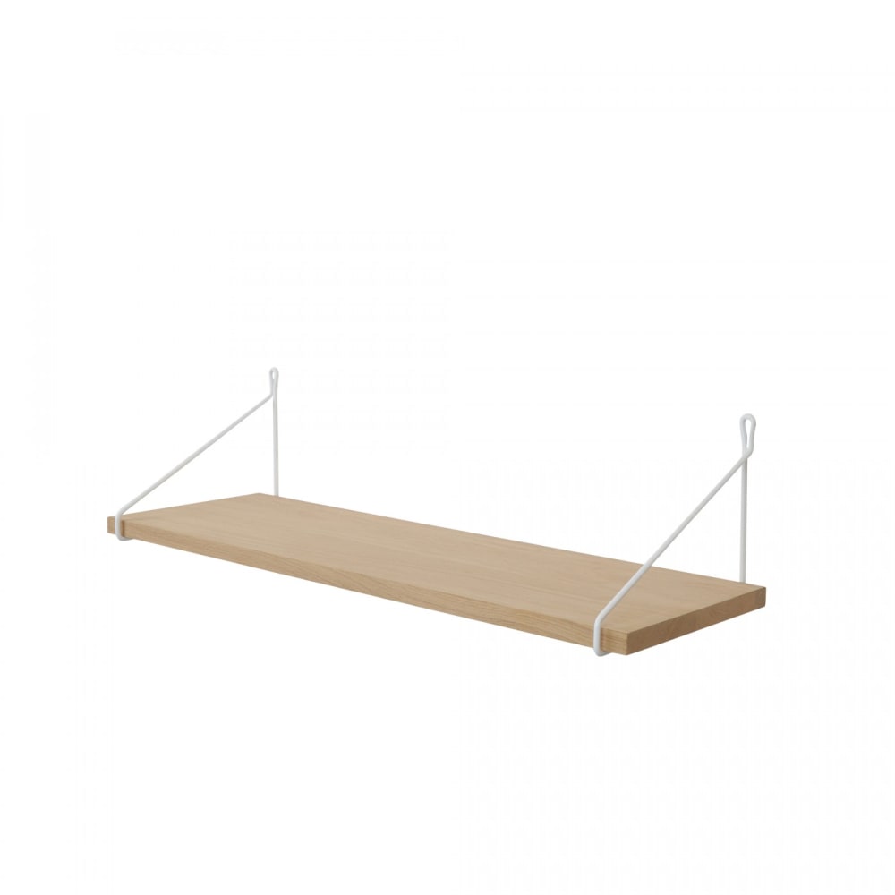 Étagère murale support en bois chêne brut vintage pour équerre ou